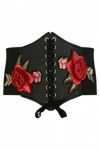 Black Lace Up Bustier Corset Belt